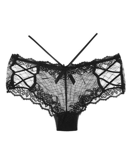 ZASUWA Female Lace-up Bow-knot Mesh Panties