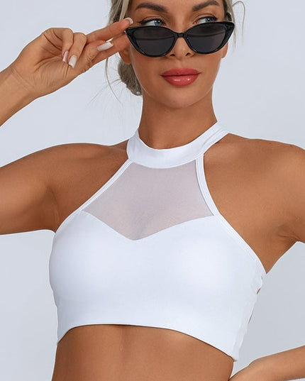 ZASUWA Female Sexy Mesh Cross Back Quick Dry Sports Bras