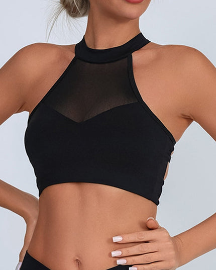 ZASUWA Female Sexy Mesh Cross Back Quick Dry Sports Bras