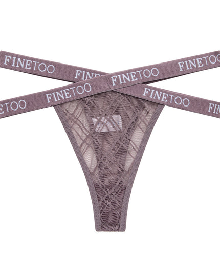 ZASUWA Female Mesh Hollow Out Print Panties