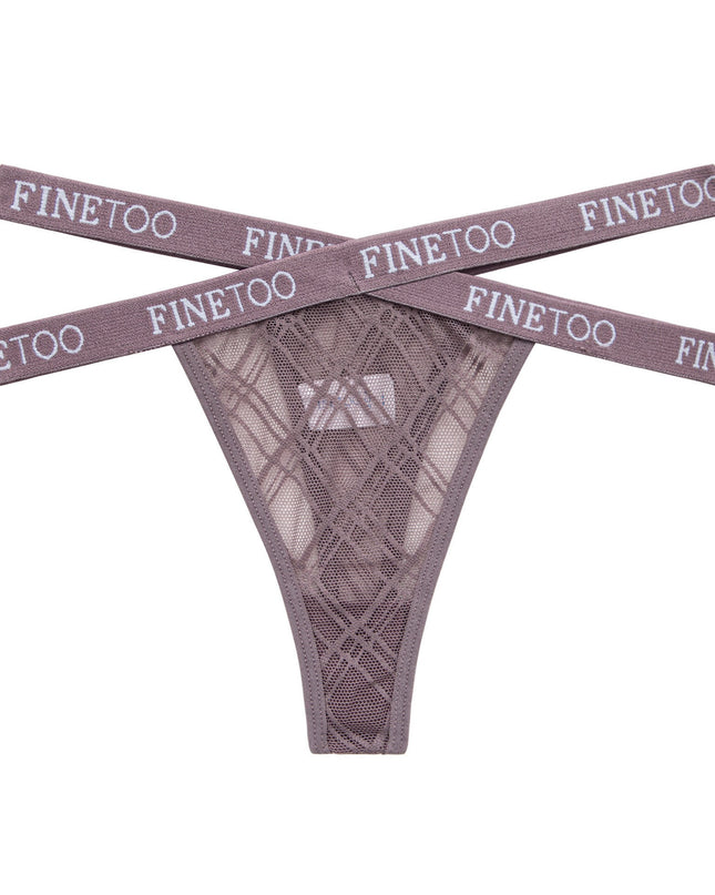 ZASUWA Female Mesh Hollow Out Print Panties