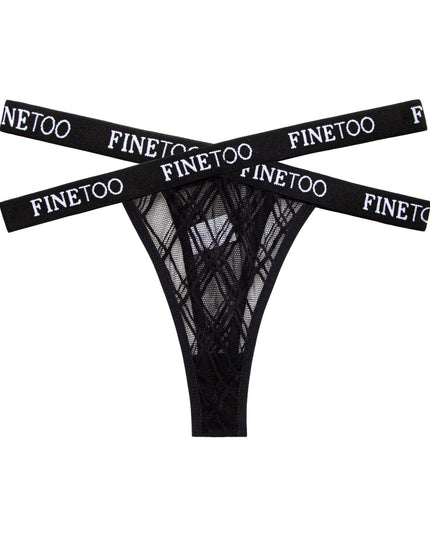 ZASUWA Female Mesh Hollow Out Print Panties