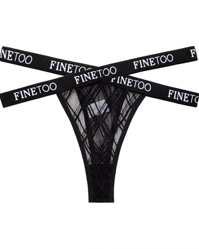 ZASUWA Female Mesh Hollow Out Print Panties