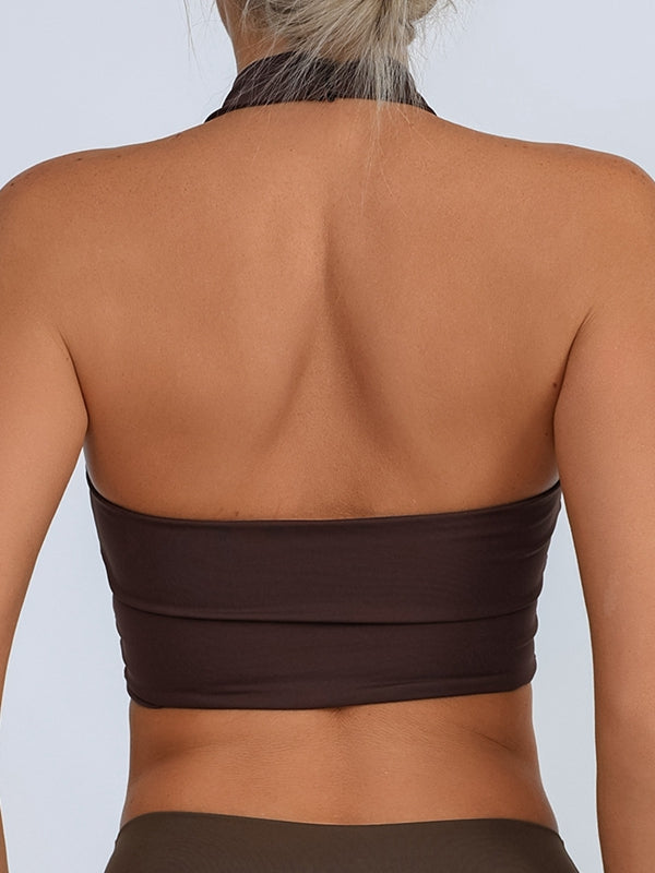 ZASUWA Female Sexy Mesh Backless Quick Dry Sports Bras