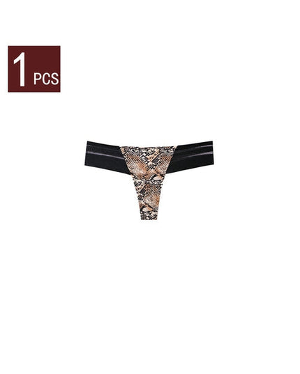 ZASUWA Female Animal Print Mesh T-back Panties