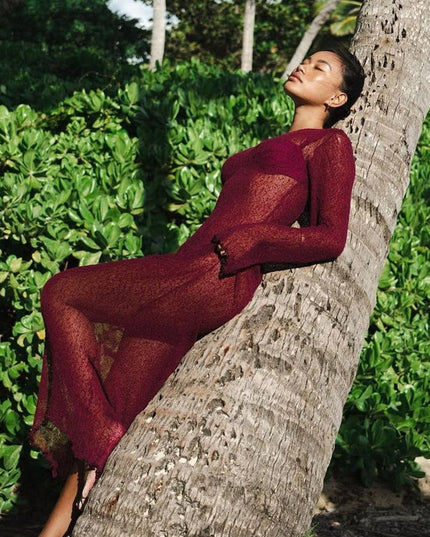 ZASUWA Female Mesh Drawstring Tailoring Contrast Color Bikini Set