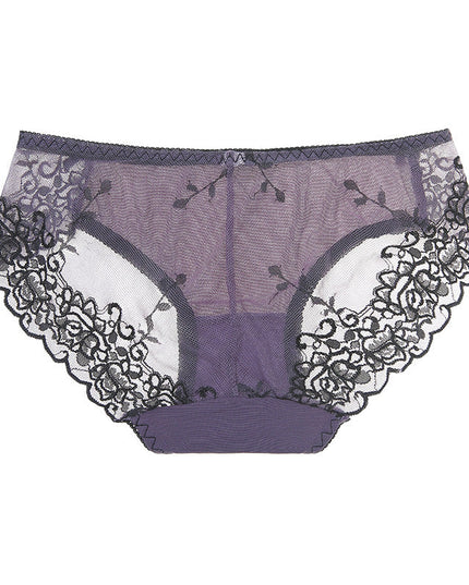 ZASUWA Female Unique Embroidery Quick-dry Mesh Breathable Panties