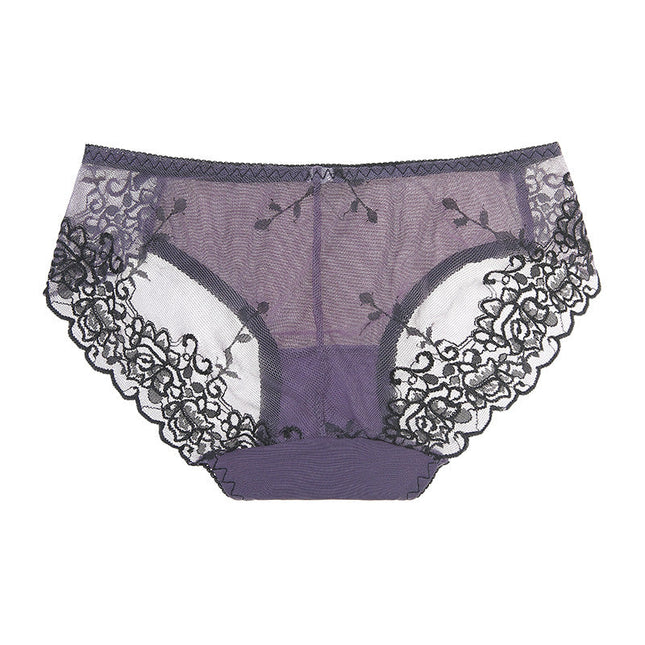 ZASUWA Female Unique Embroidery Quick-dry Mesh Breathable Panties