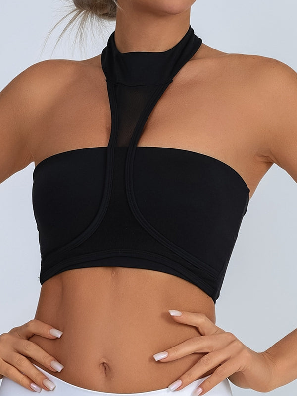 ZASUWA Female Sexy Mesh Backless Quick Dry Sports Bras