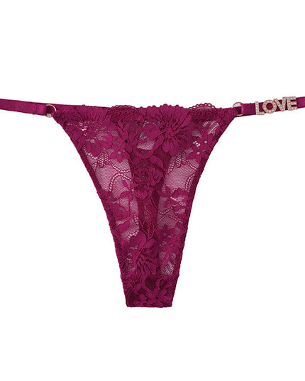 ZASUWA Femal Sexy Mesh Lace Metal Panties