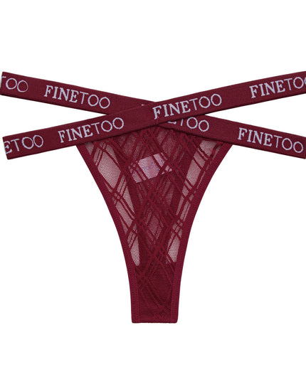 ZASUWA Female Mesh Hollow Out Print Panties