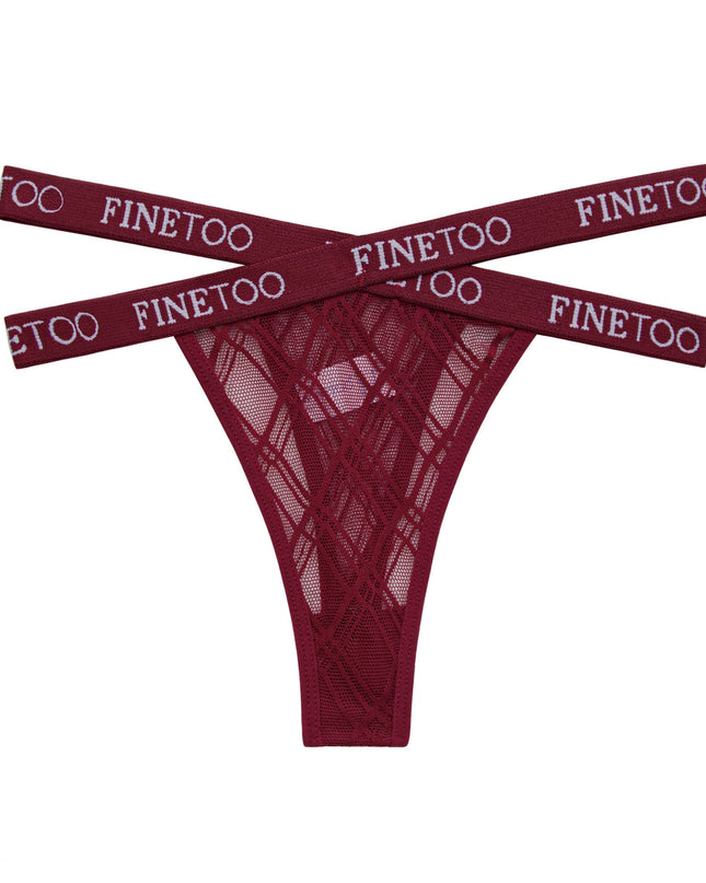 ZASUWA Female Mesh Hollow Out Print Panties