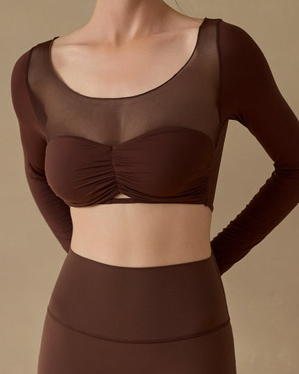 ZASUWA Female Sexy Sheer Mesh Long Sleeves