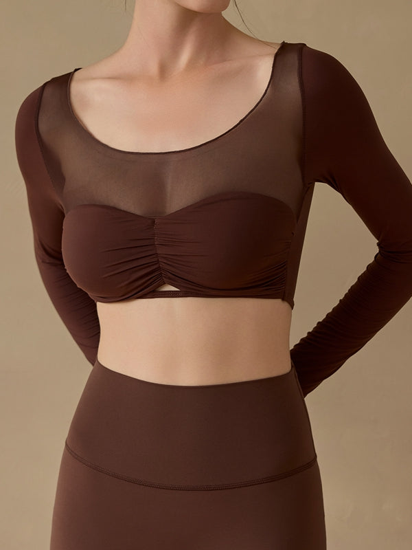 ZASUWA Female Sexy Sheer Mesh Long Sleeves