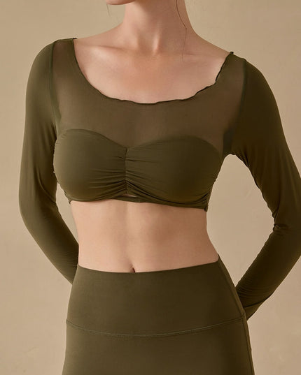 ZASUWA Female Sexy Sheer Mesh Long Sleeves