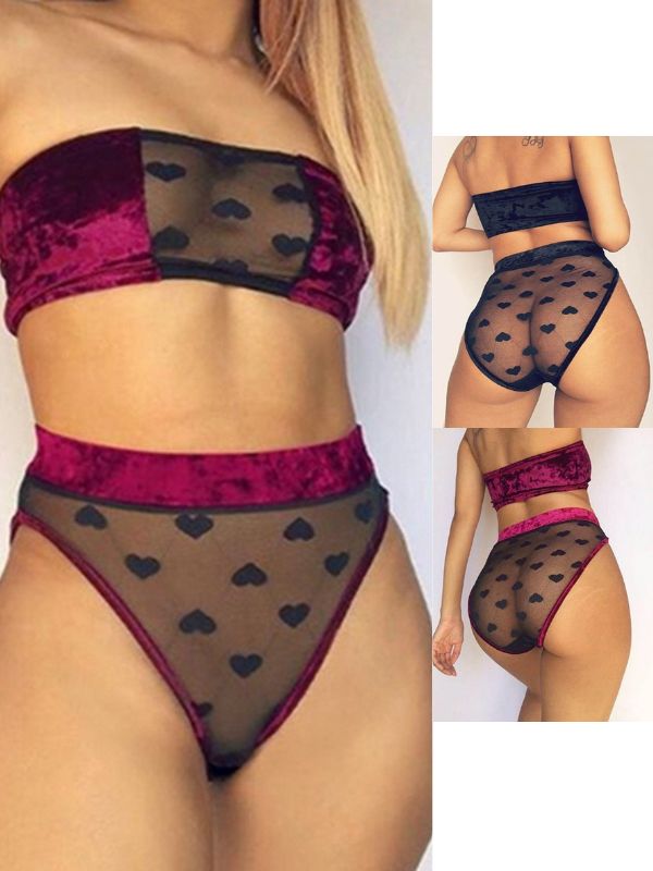 ZASUWA Femal Sexy Mesh Lace Flower Panties