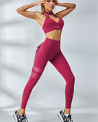 Bras+Leggings / Medium Violet Red / S