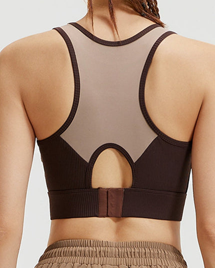 ZASUWA Female Contrast Color Mesh Sports Bras