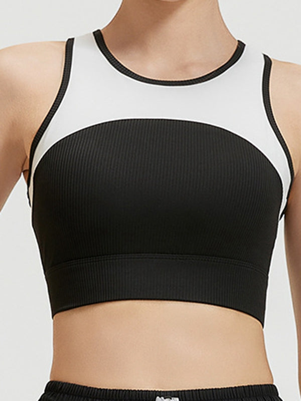ZASUWA Female Contrast Color Mesh Sports Bras