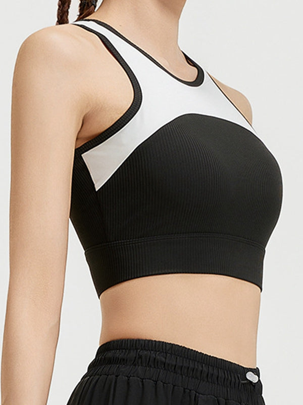 ZASUWA Female Contrast Color Mesh Sports Bras