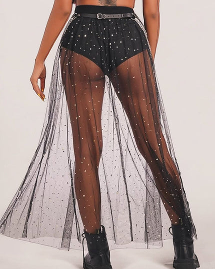 ZASUWA Female Sexy Shiny Mesh Without Bikini Set Cover Up