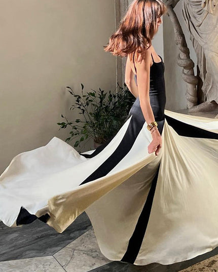 ZASUWA Female Sexy Contrast Color Mesh Without Bikini Set Cover Up Dress