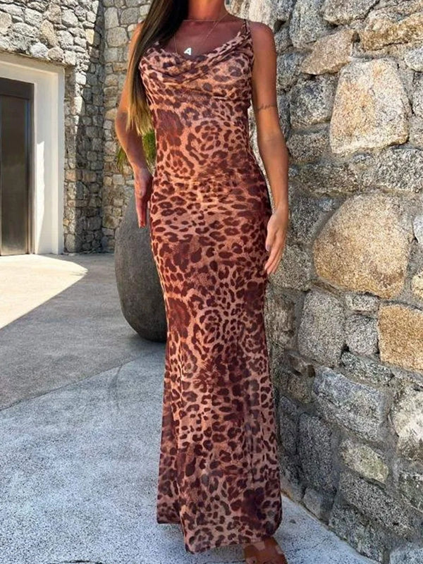 ZASUWA Female Sexy Sheer Mesh Leopard Print 3-Pieces Bikini Set