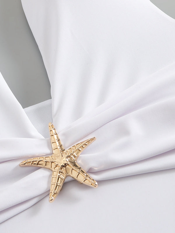 ZASUWA Female Unique Starfish Backless Mesh 2-Pieces Swimwear