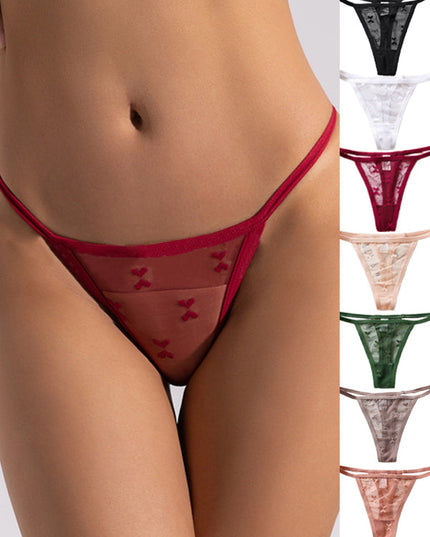 ZASUWA Female Sexy Mesh Embroidery T-back Panties